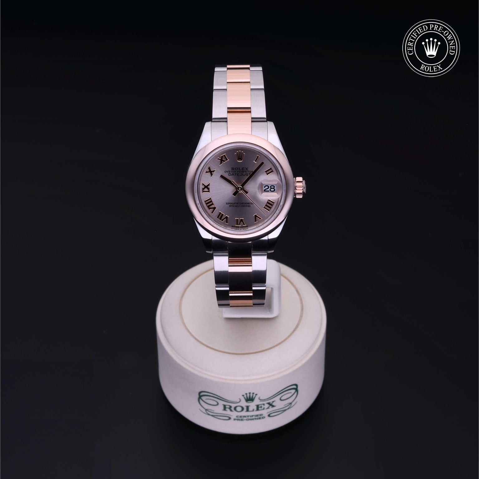 Rolex CPO Lady Datejust M279161 front on white background