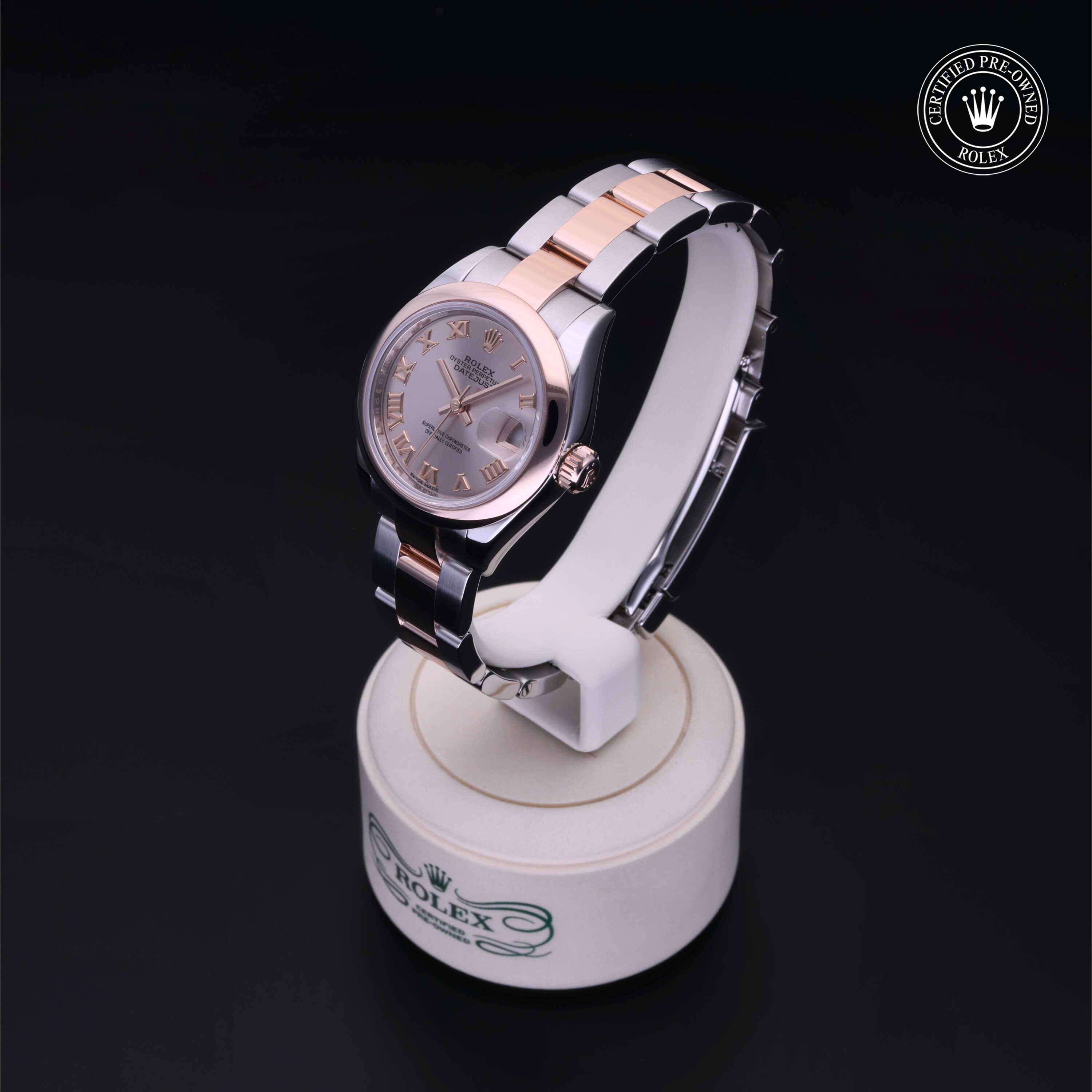 Rolex CPO Lady Datejust M279161 front on white background