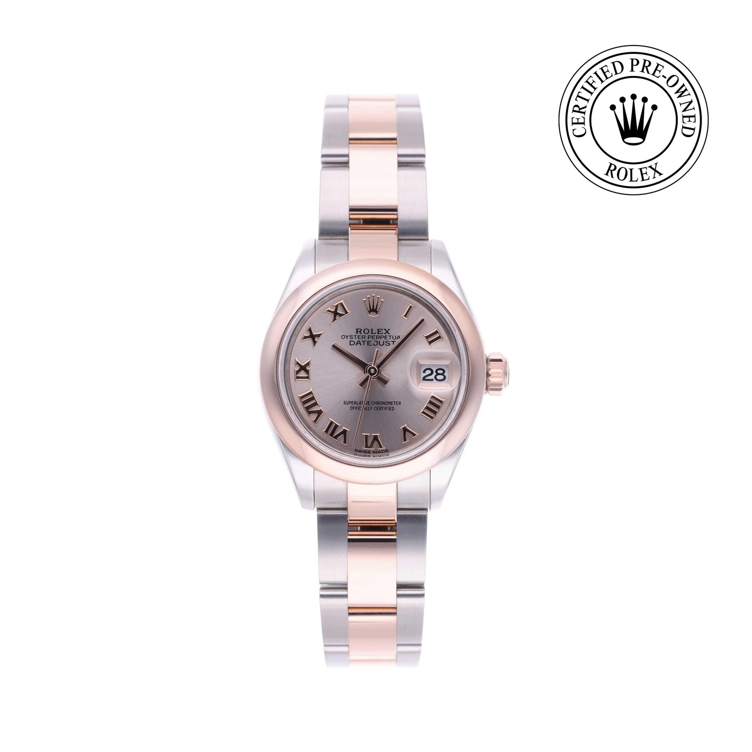 Rolex CPO Lady Datejust M279161 front on white background