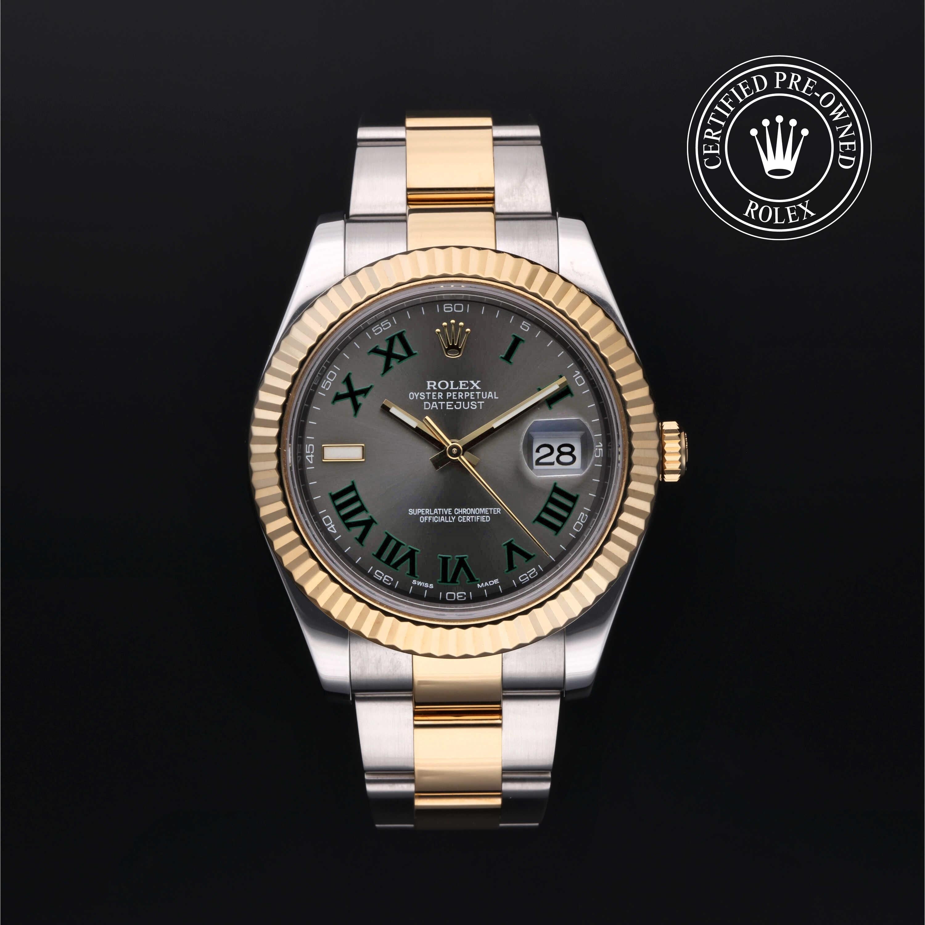 Rolex Certified Pre-owned Datejust M116333-0001 front on black background