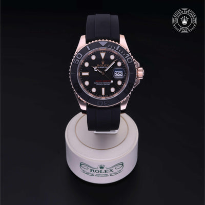 Rolex Certified Pre-owned Yacht-Master M126655-0001 front on black background