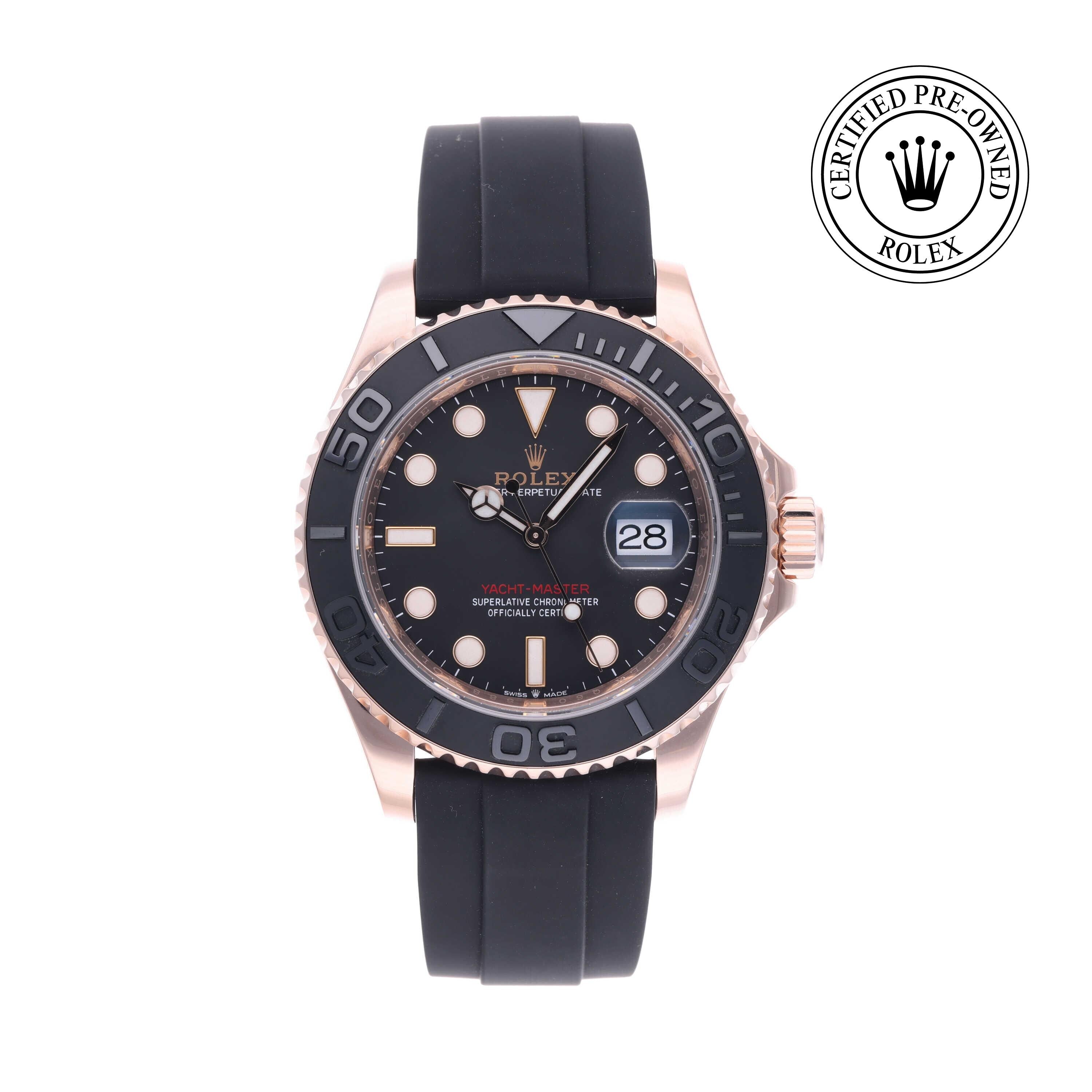 Rolex Certified Pre-owned Yacht-Master M126655-0001 front on white background