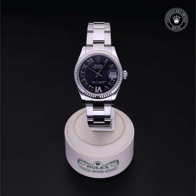 Rolex Certified Pre-owned Lady Datejust M278274-0025 front on black background