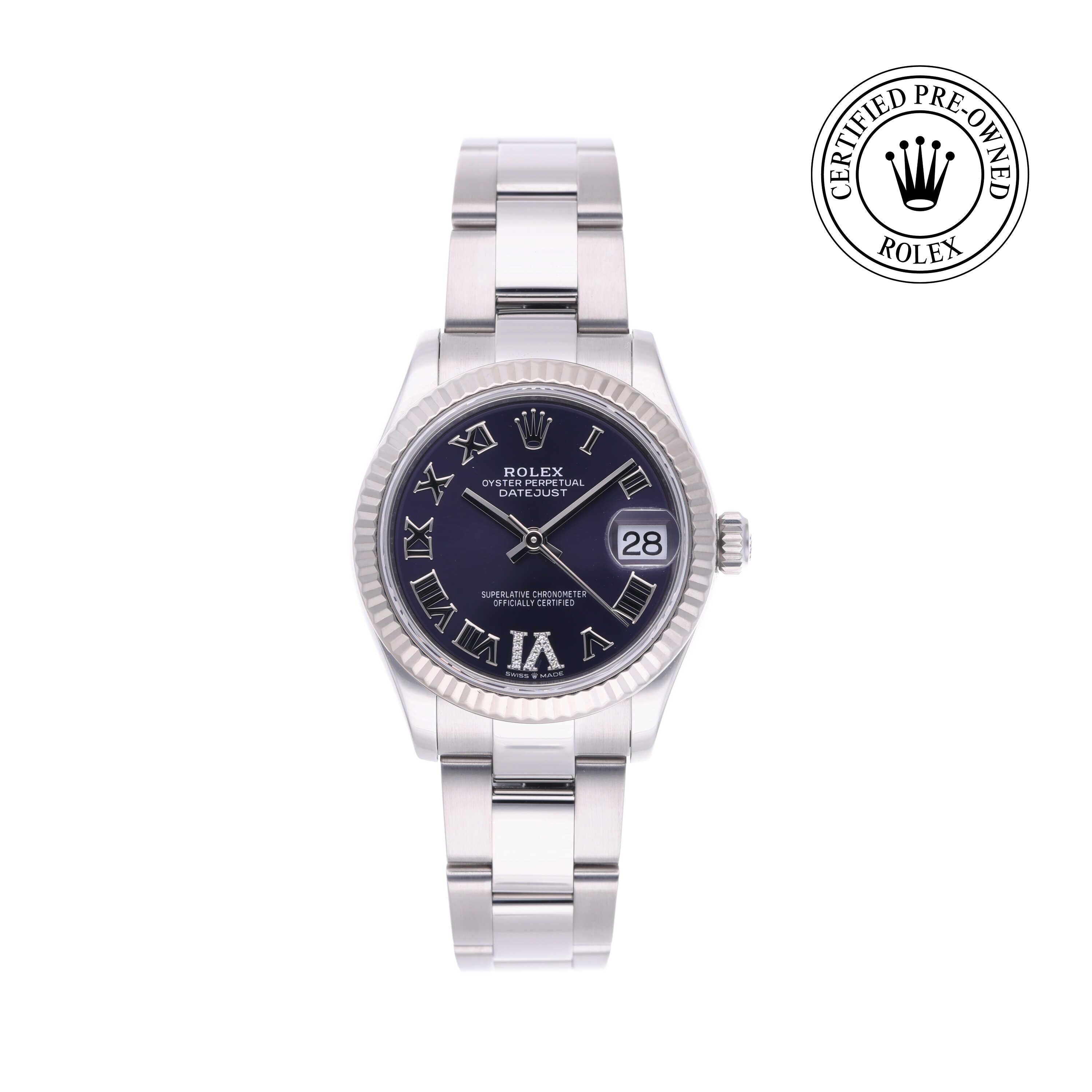 Rolex Certified Pre-owned Lady Datejust M278274-0025 front on white background