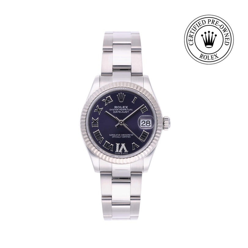 Rolex Certified Pre-owned Lady Datejust M278274-0025 front on white background