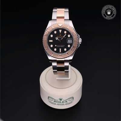 Rolex Certified Pre-owned Yacht-Master M268621-0004 front on black background
