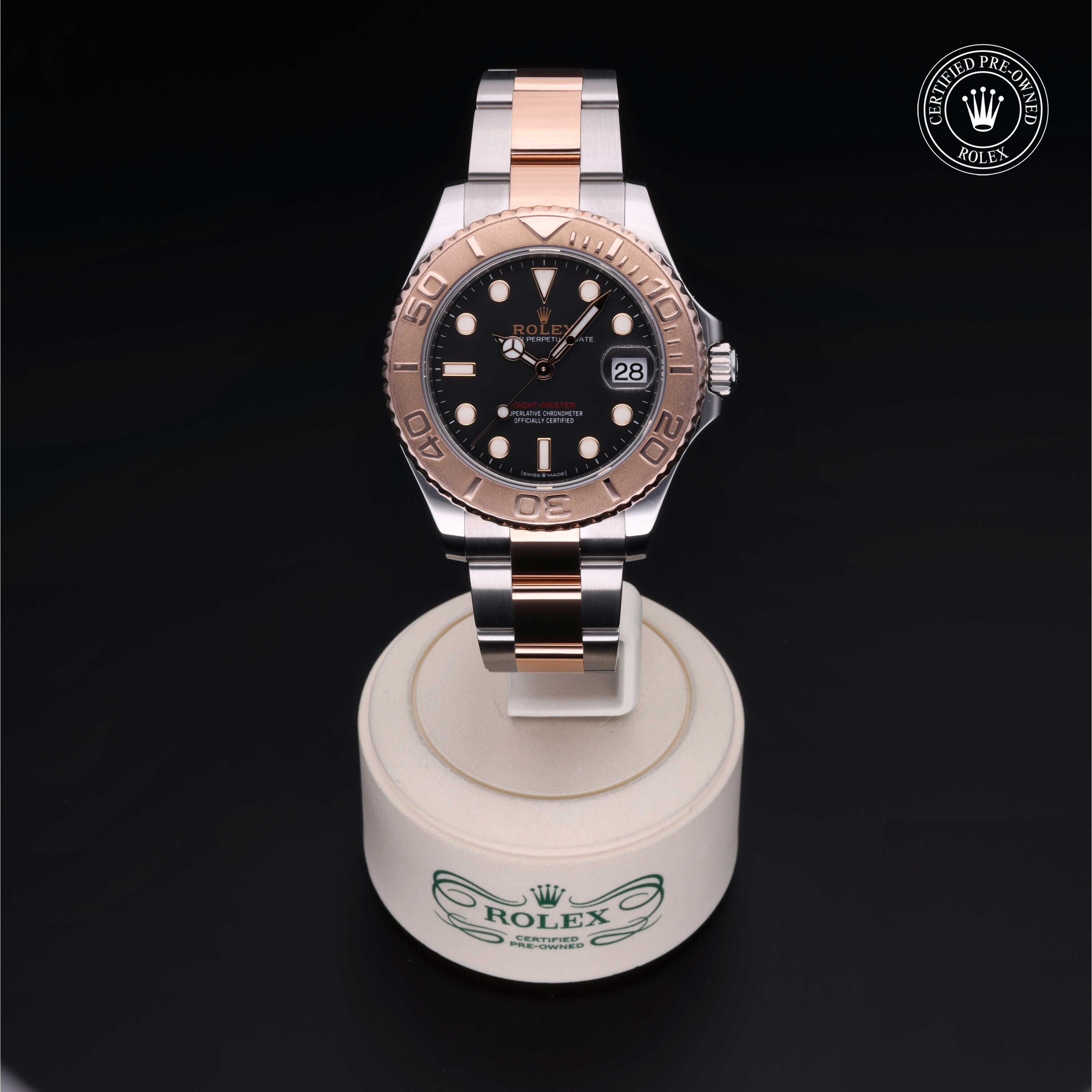 Rolex Certified Pre-owned Yacht-Master M268621-0004 front on black background