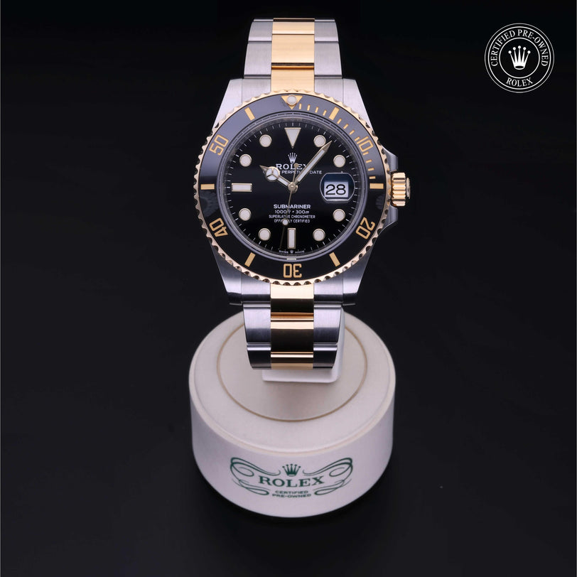 Rolex CPO Submariner M126613LN front on white background