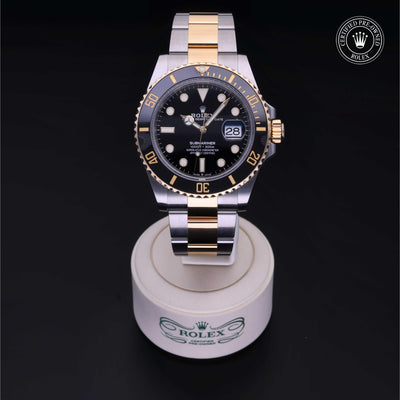 Rolex CPO Submariner M126613LN front on white background