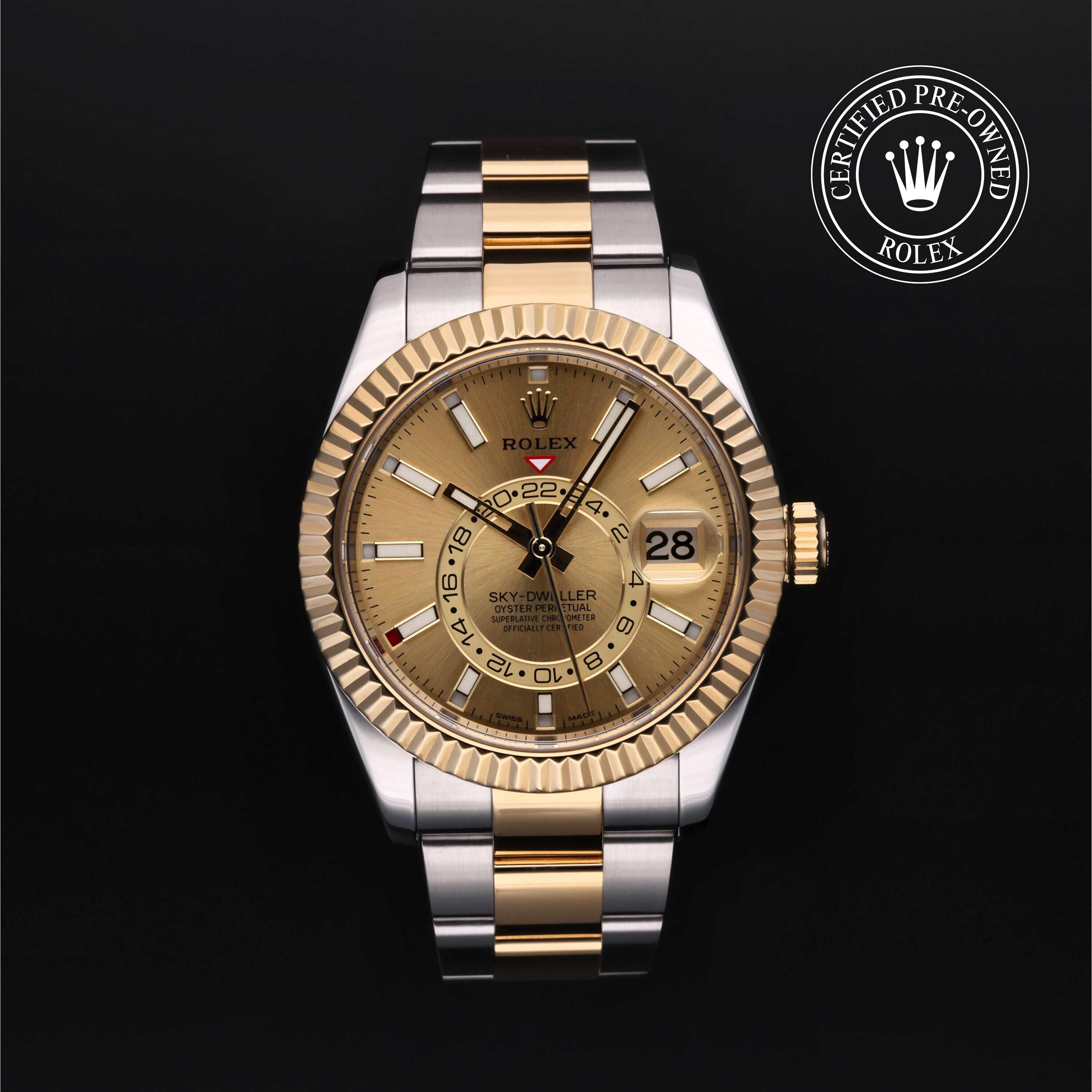 Rolex CPO Sky-Dweller M326933 front on white background