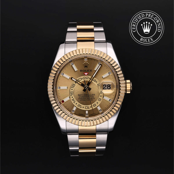Rolex CPO Sky-Dweller M326933 front on white background