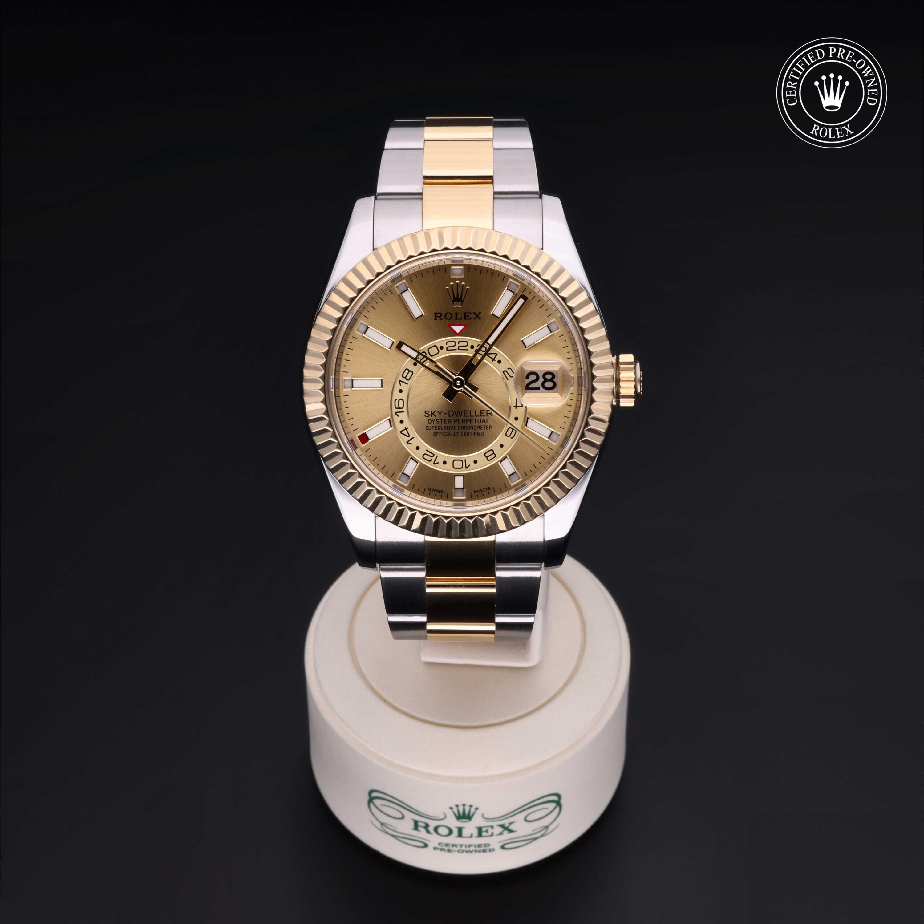 Rolex CPO Sky-Dweller M326933 front on white background