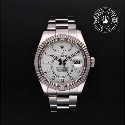 Rolex Certified Pre-owned Sky-Dweller M326934-0001 front on black background