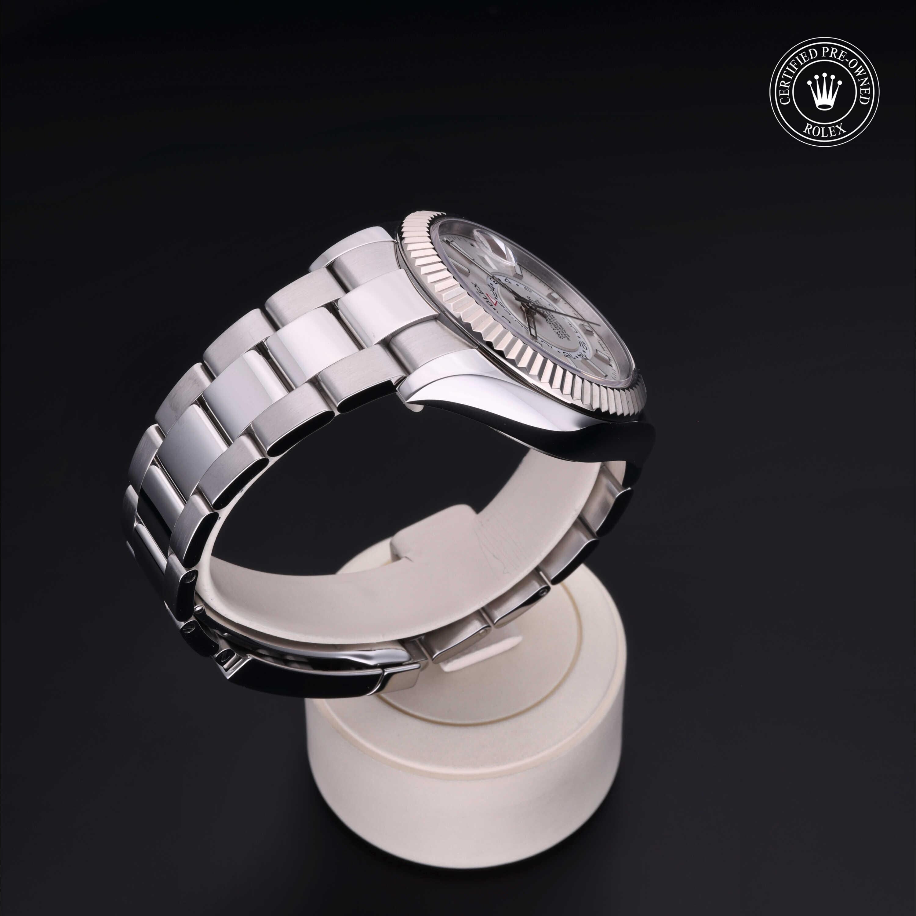 Rolex Certified Pre-owned Sky-Dweller M326934-0001 front on black background