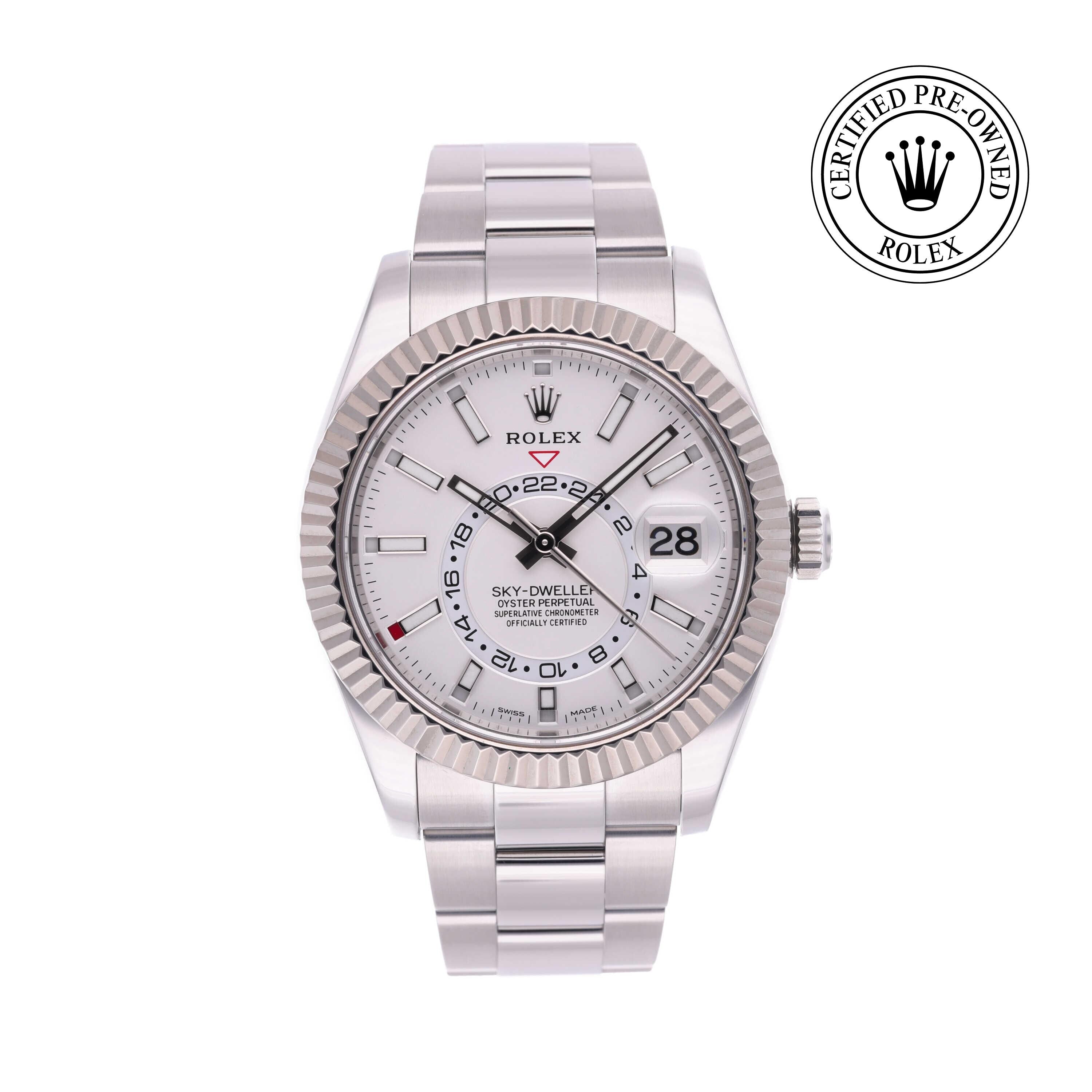Rolex Certified Pre-owned Sky-Dweller M326934-0001 front on white background