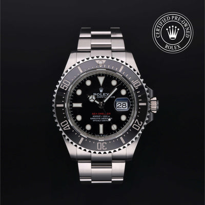 Rolex Certified Pre-owned Sea-Dweller M126600-0001 front on black background