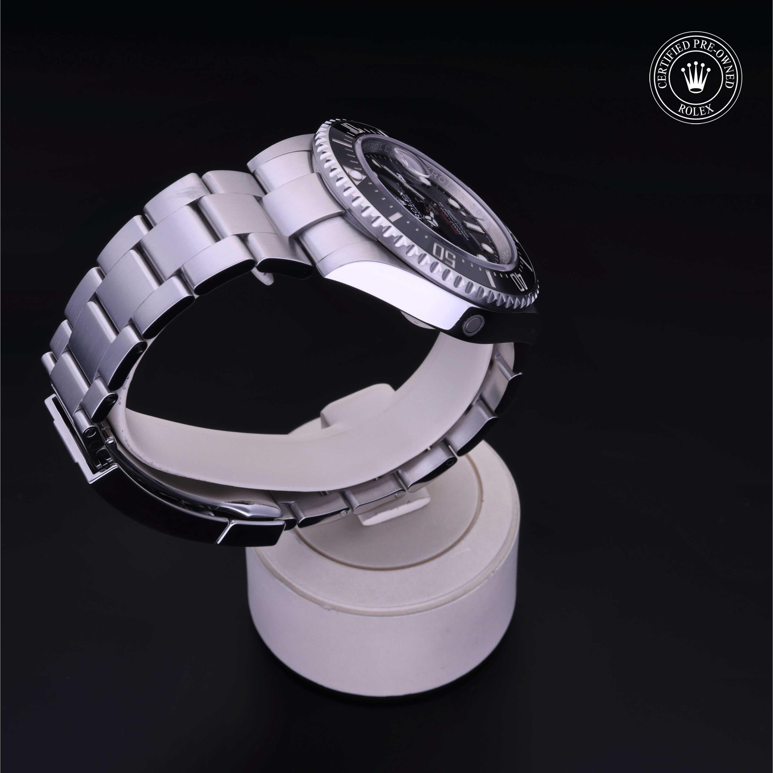 Rolex Certified Pre-owned Sea-Dweller M126600-0001 front on black background