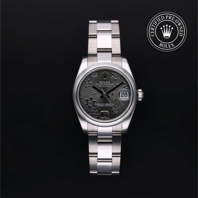 Rolex Certified Pre-owned Lady Datejust M178240-0040 front on black background