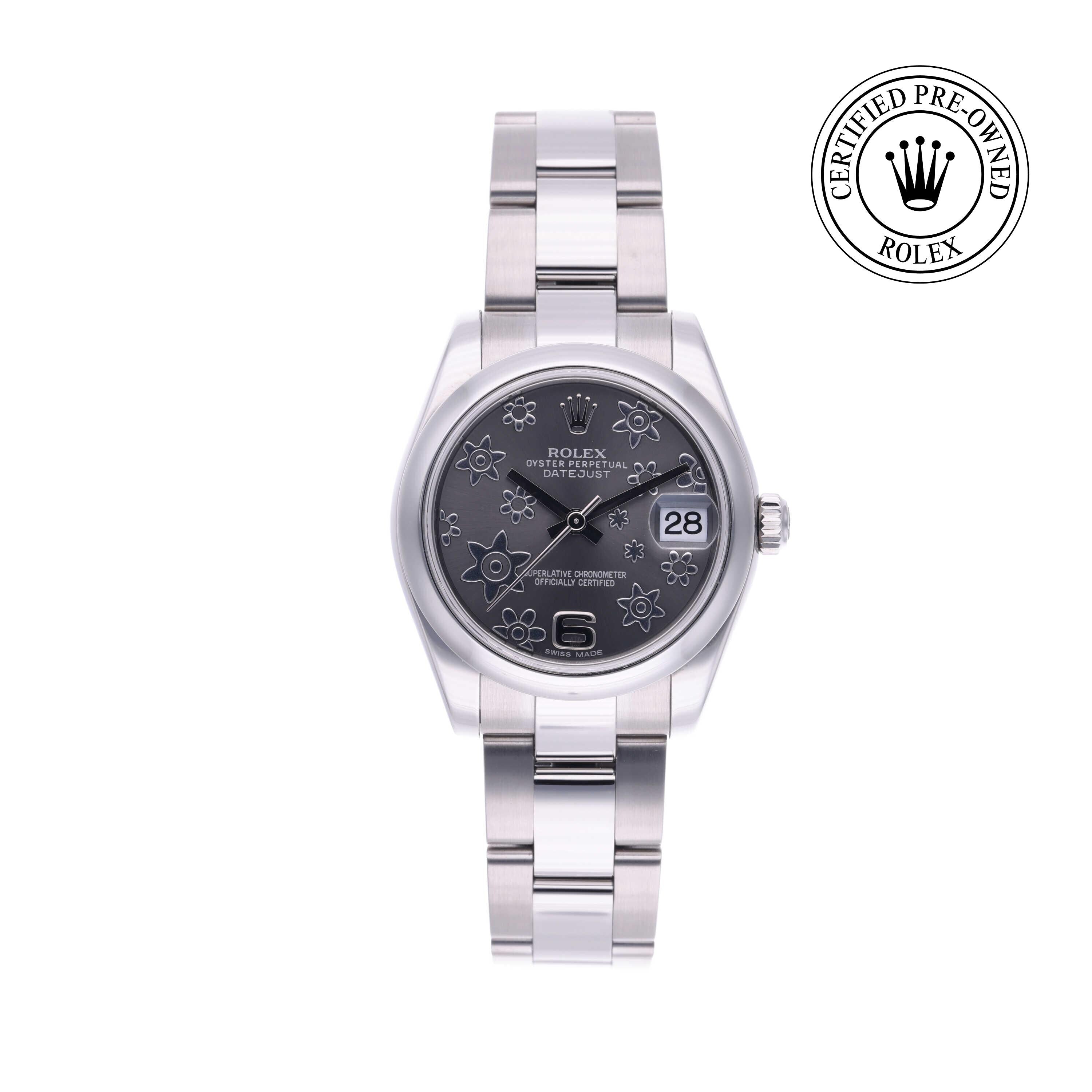 Rolex Certified Pre-owned Lady Datejust M178240-0040 front on white background