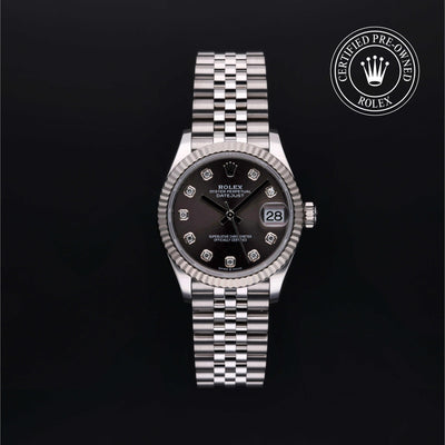 Rolex Certified Pre-owned Lady Datejust M278274-0008 front on black background