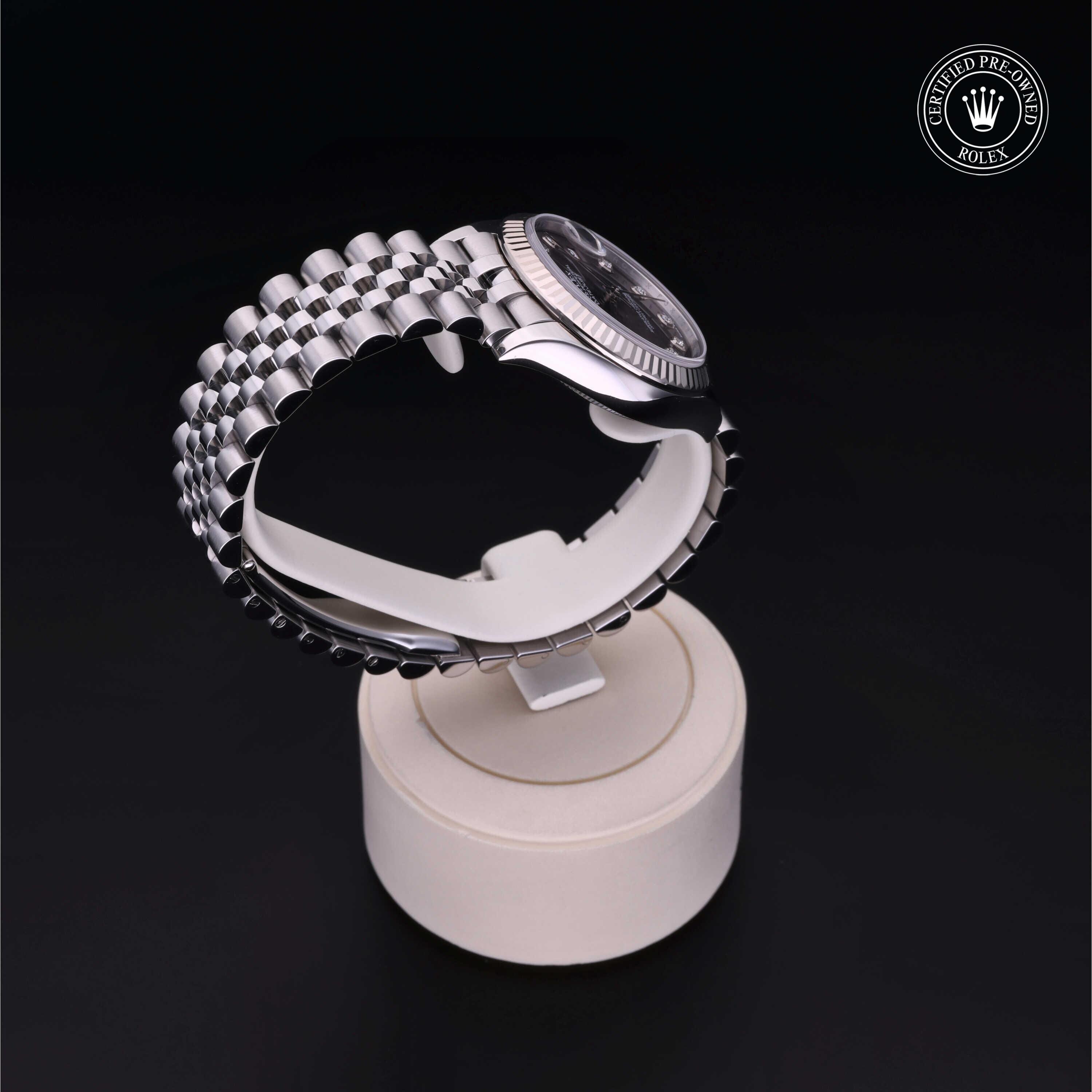Rolex Certified Pre-owned Lady Datejust M278274-0008 front on black background