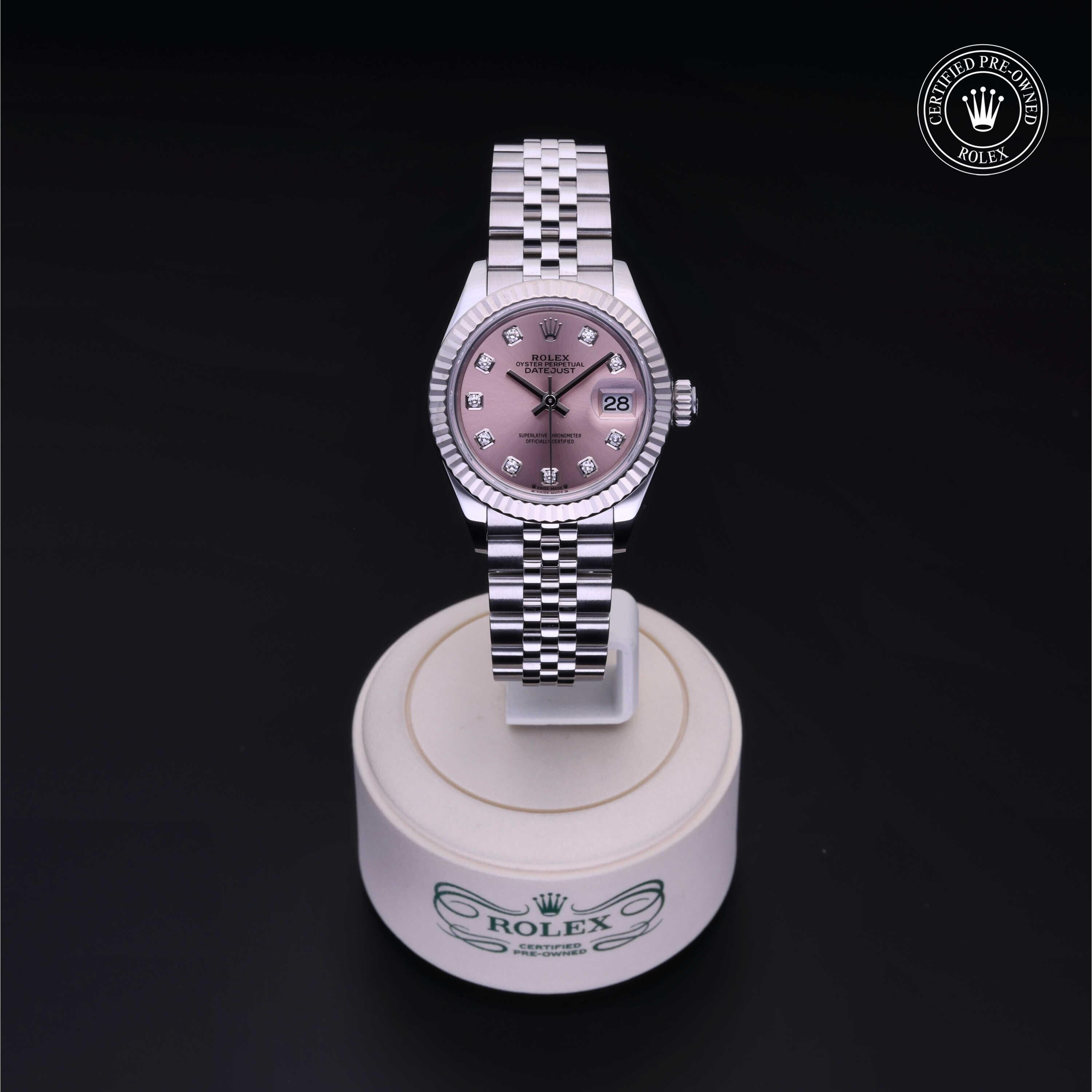 Rolex Certified Pre-owned Lady Datejust M279174-0003 front on black background