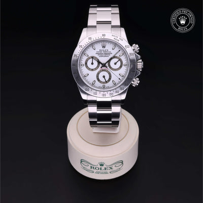 Rolex CPO Daytona M116520 front on white background