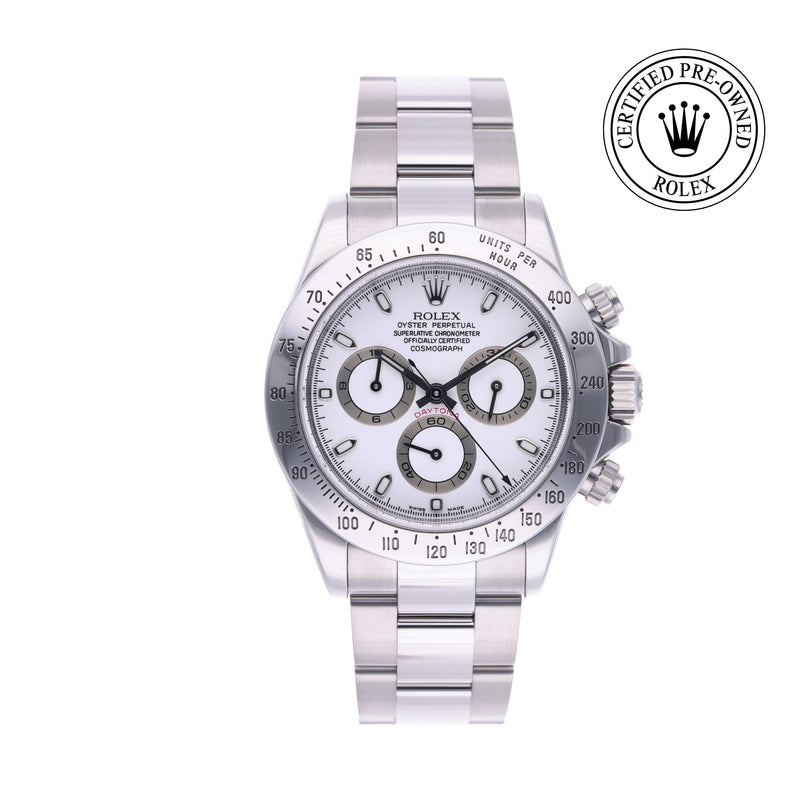 Rolex CPO Daytona M116520 front on white background