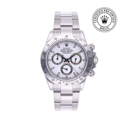 Rolex CPO Daytona M116520 front on white background