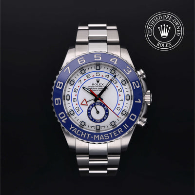 Rolex Certified Pre-owned Yacht-Master M116680-0001 front on black background