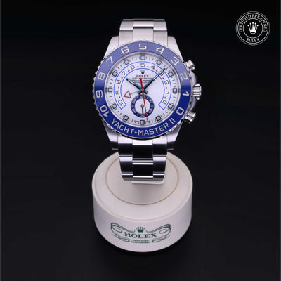 Rolex Certified Pre-owned Yacht-Master M116680-0001 front on black background