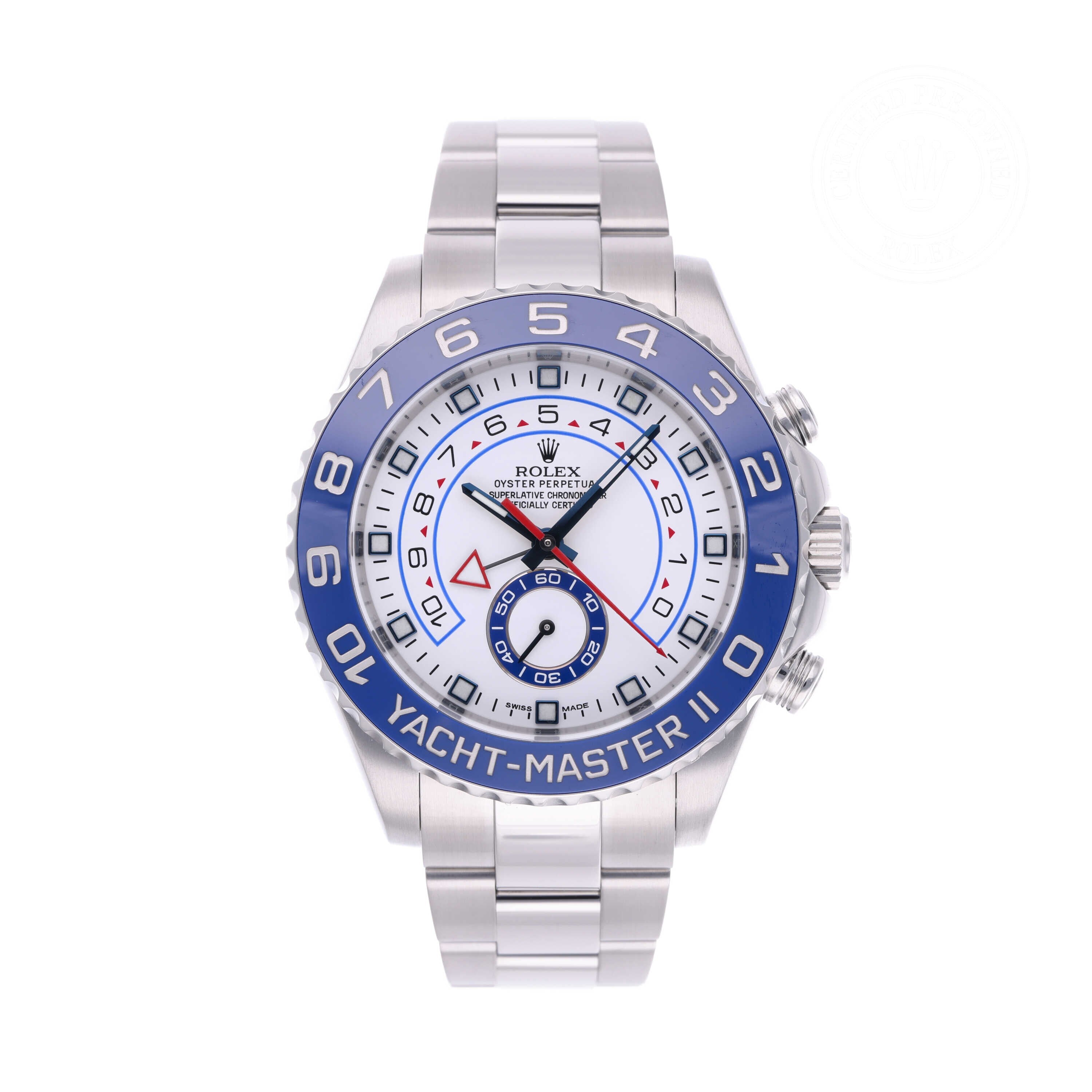 Rolex Certified Pre-owned Yacht-Master M116680-0001 front on white background