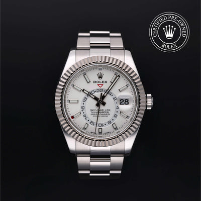 Rolex Certified Pre-owned Sky-Dweller M326934-0001 front on black background