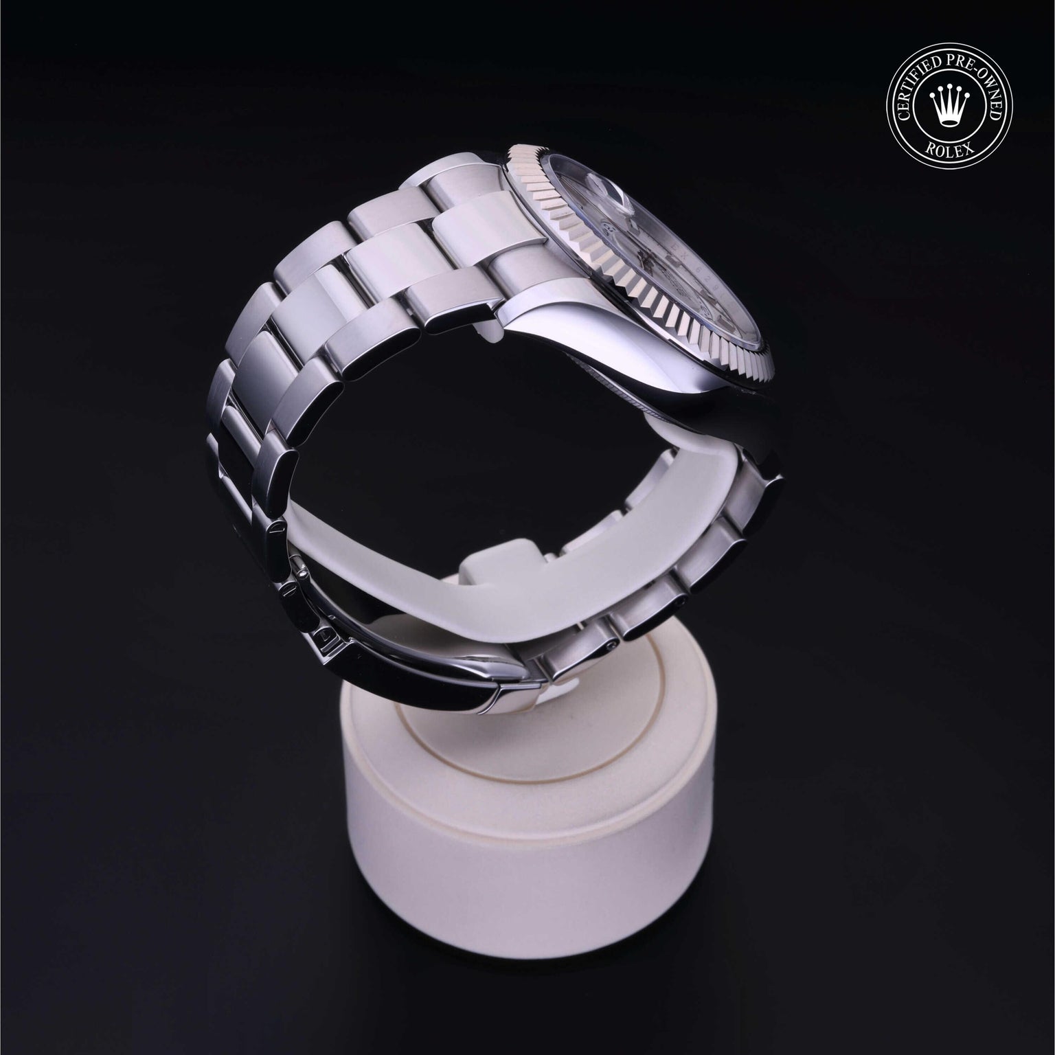Rolex Certified Pre-owned Sky-Dweller M326934-0001 front on black background