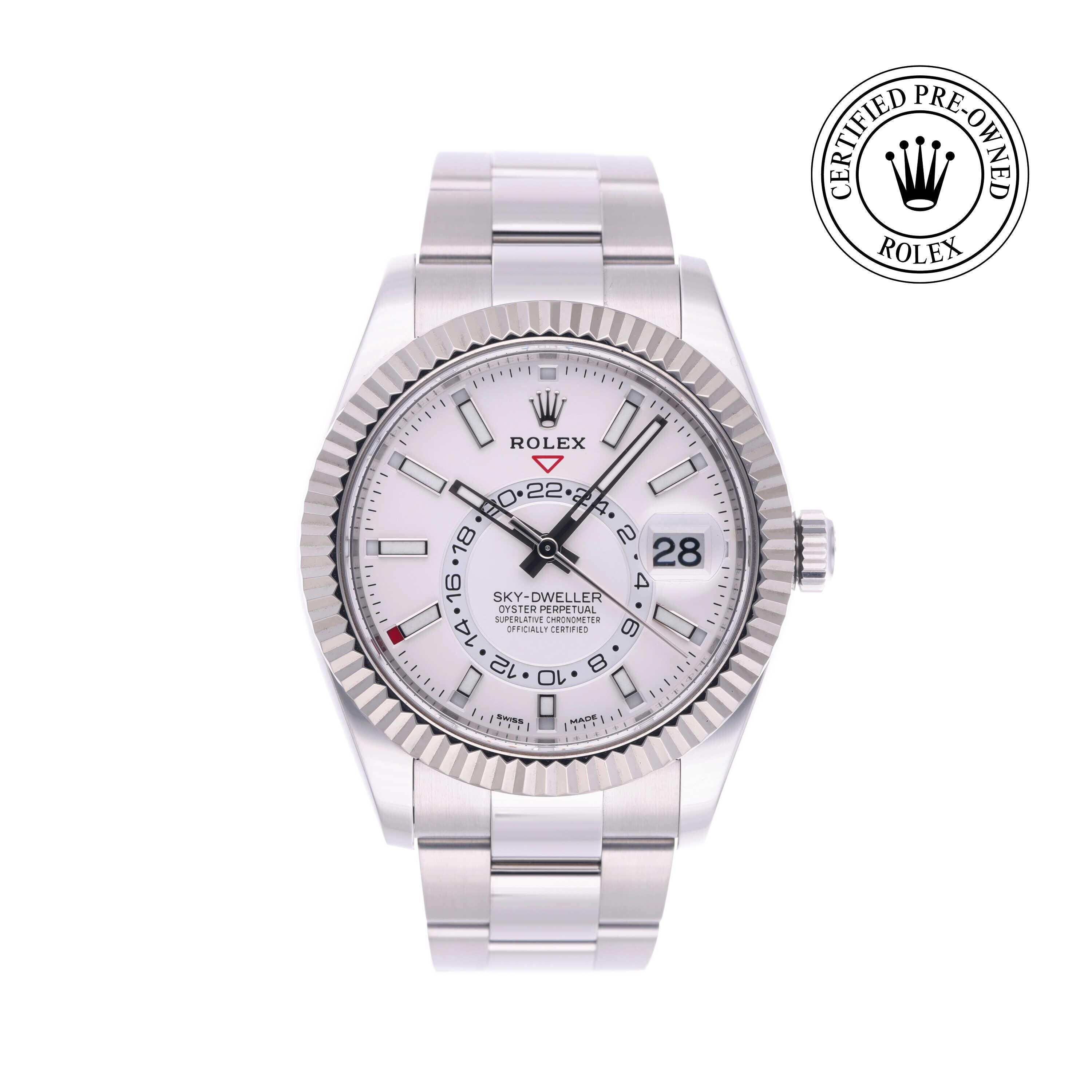 Rolex Certified Pre-owned Sky-Dweller M326934-0001 front on white background