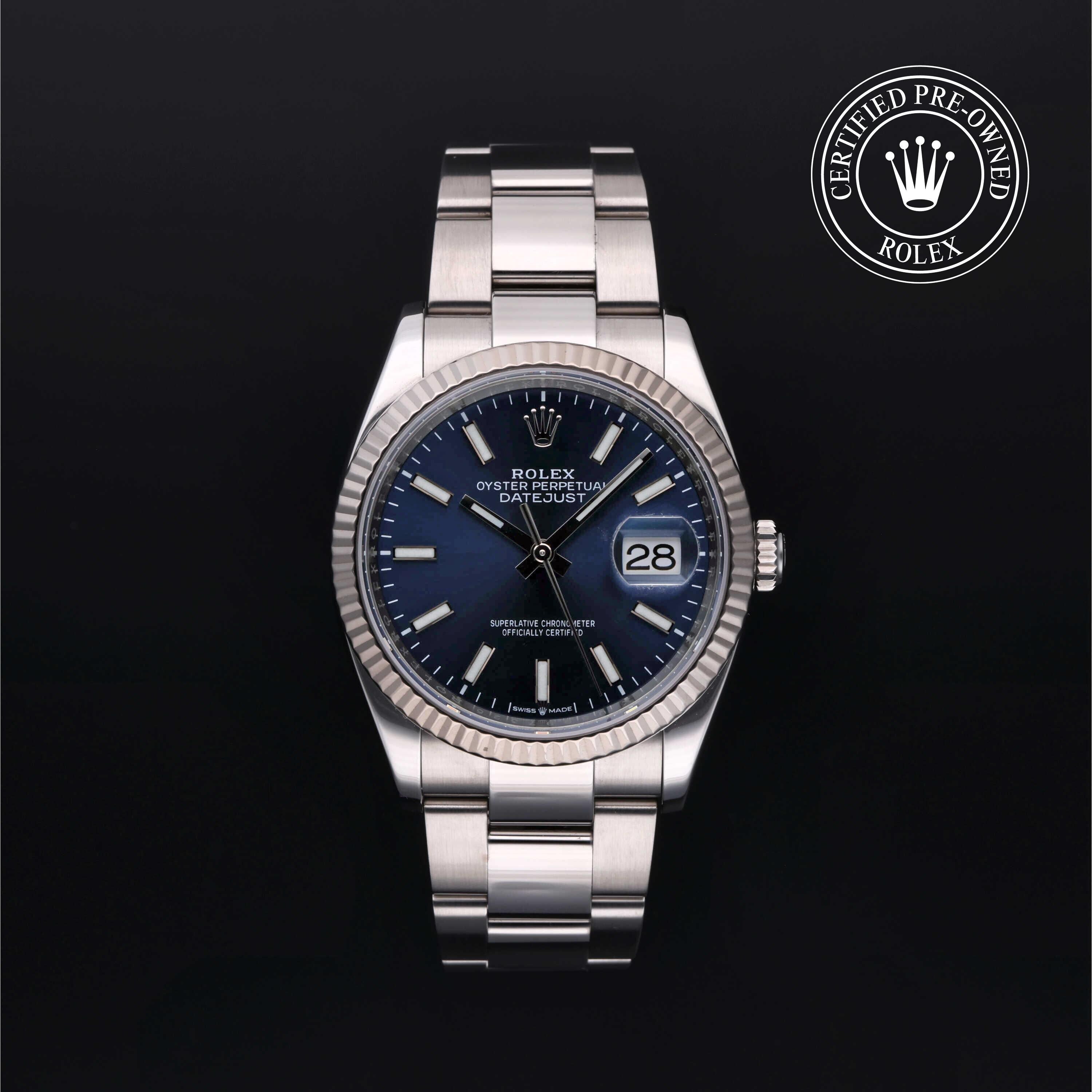 Rolex CPO Datejust M126234 front on white background