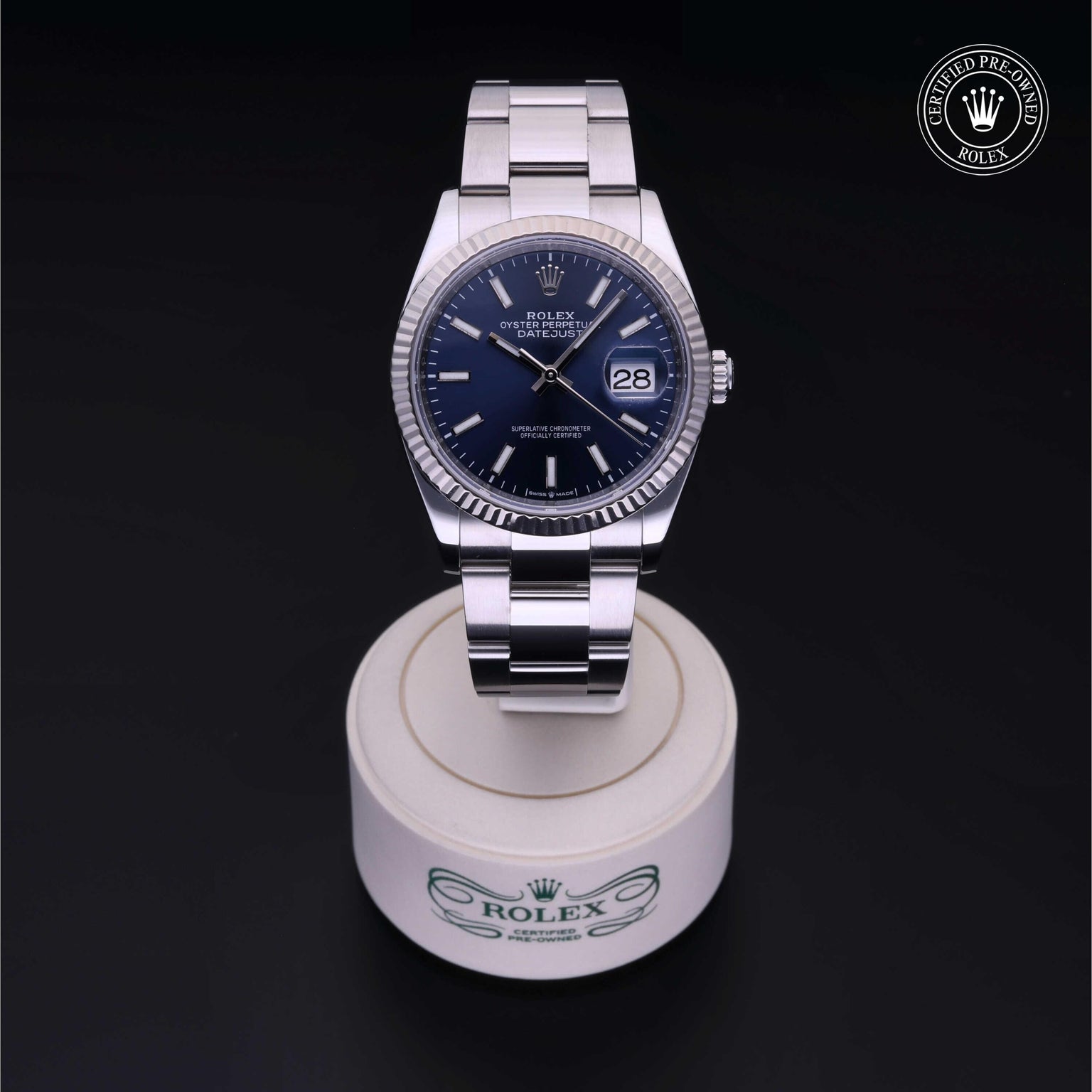 Rolex CPO Datejust M126234 front on white background