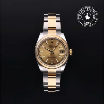 Rolex Certified Pre-owned Lady Datejust M178243-0008 front on black background