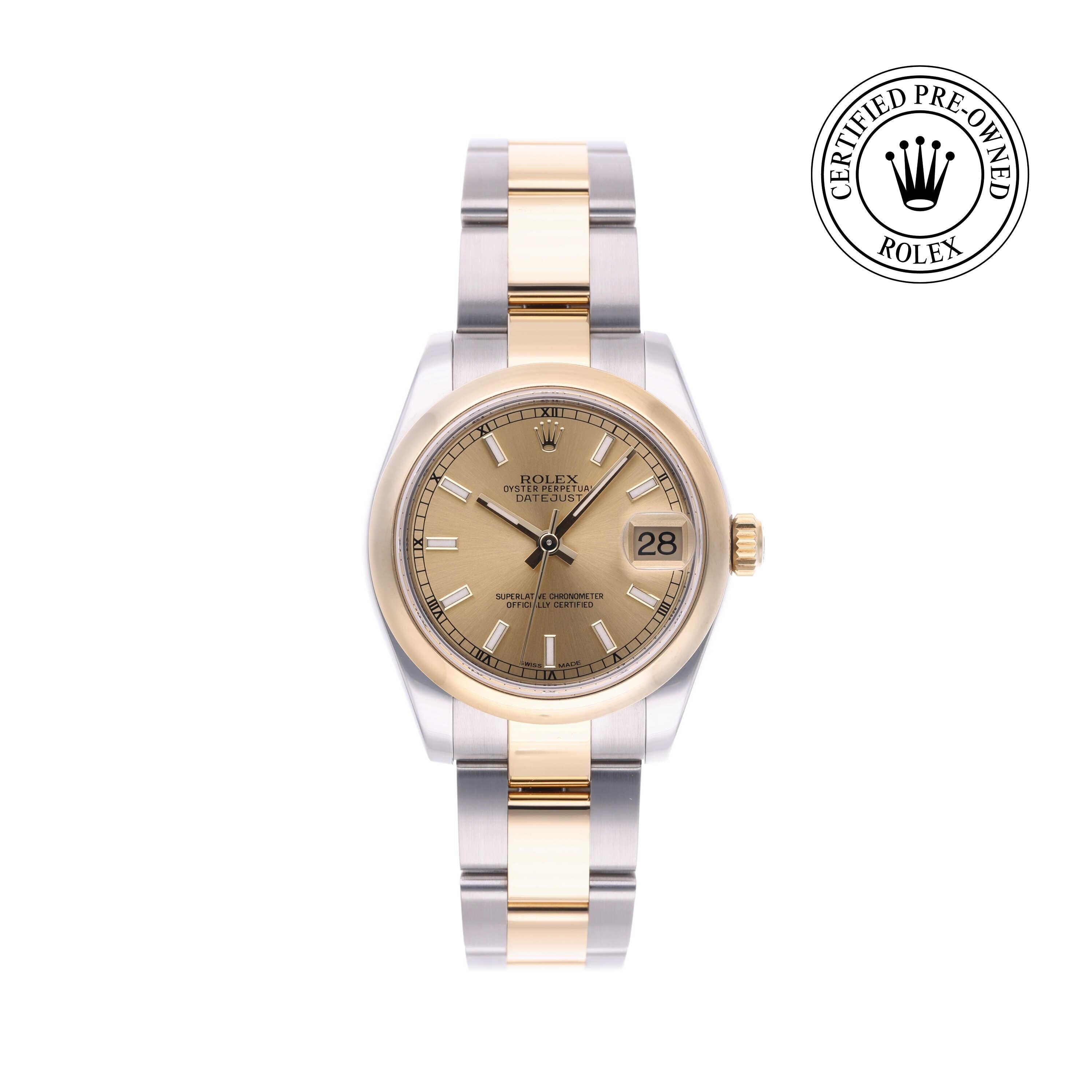 Rolex Certified Pre-owned Lady Datejust M178243-0008 front on white background