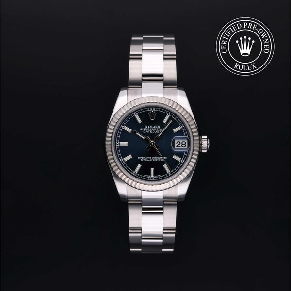 Rolex Certified Pre-owned Lady Datejust M178274-0038 front on black background