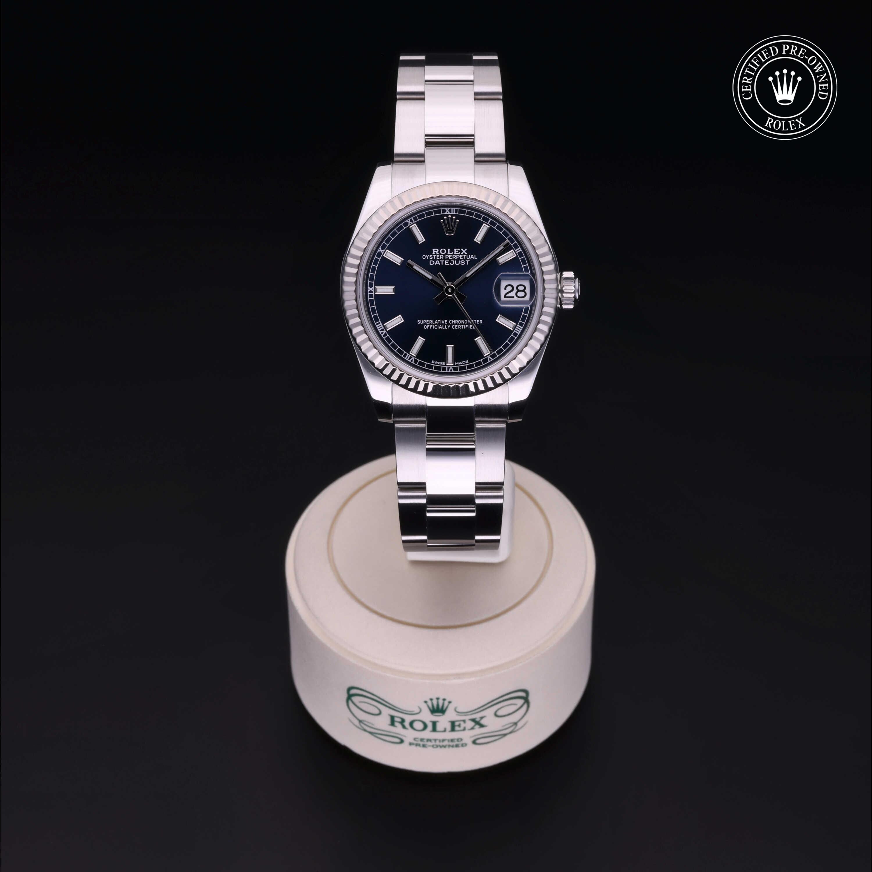 Rolex Certified Pre-owned Lady Datejust M178274-0038 front on black background