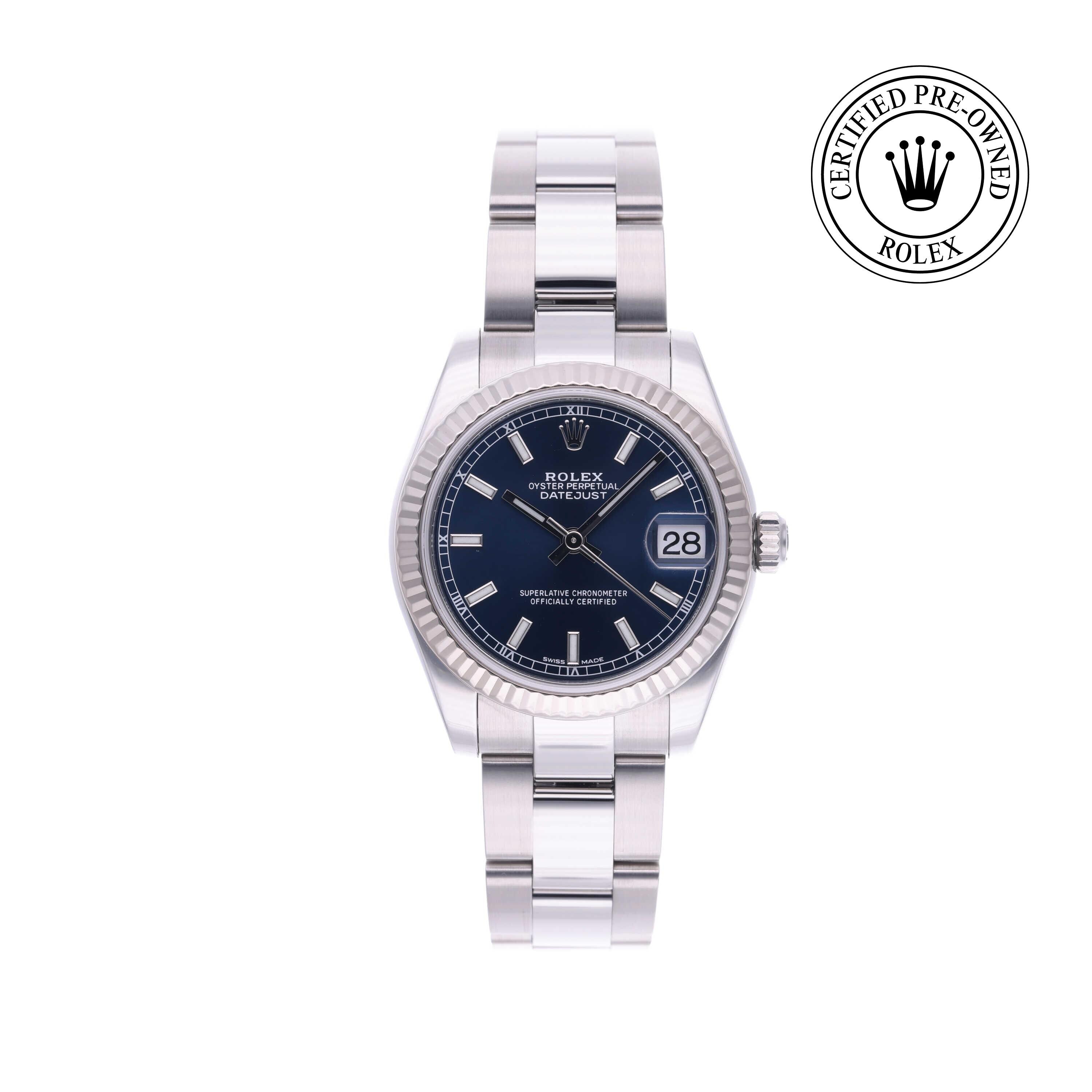 Rolex Certified Pre-owned Lady Datejust M178274-0038 front on white background