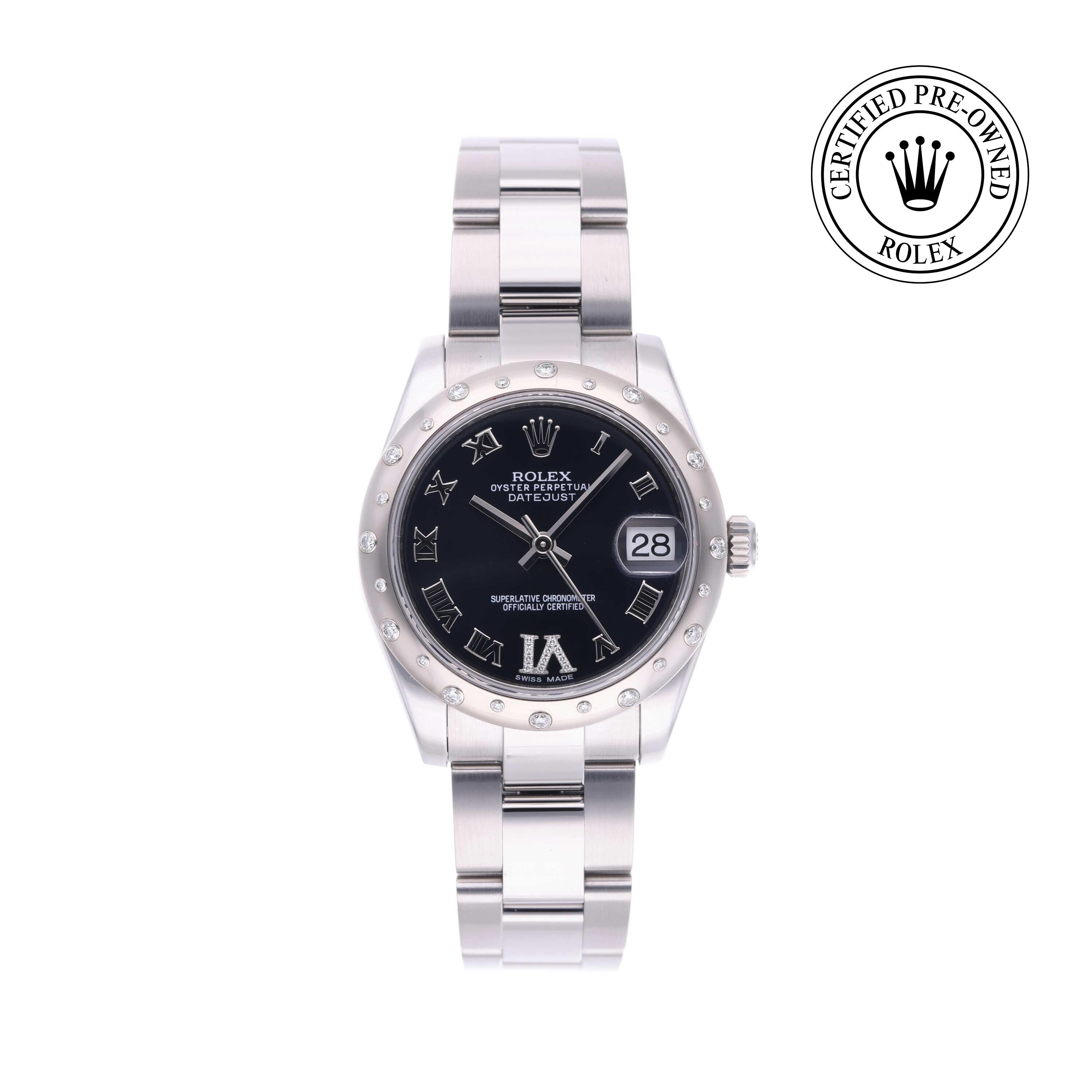 Rolex Certified Pre-owned Lady Datejust M178344-0016 front on white background