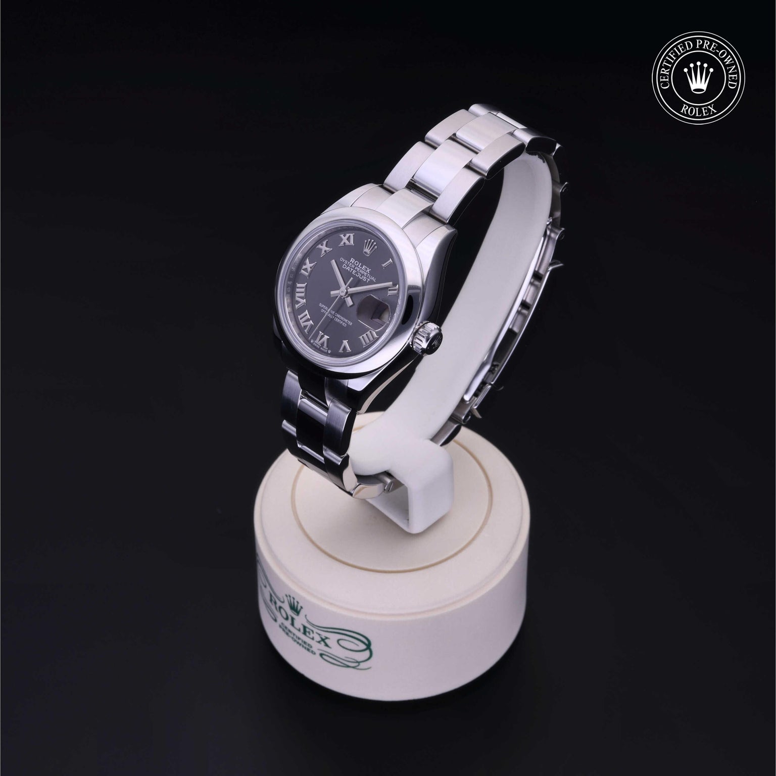 Rolex Certified Pre-owned Lady Datejust M279160-0012 front on black background