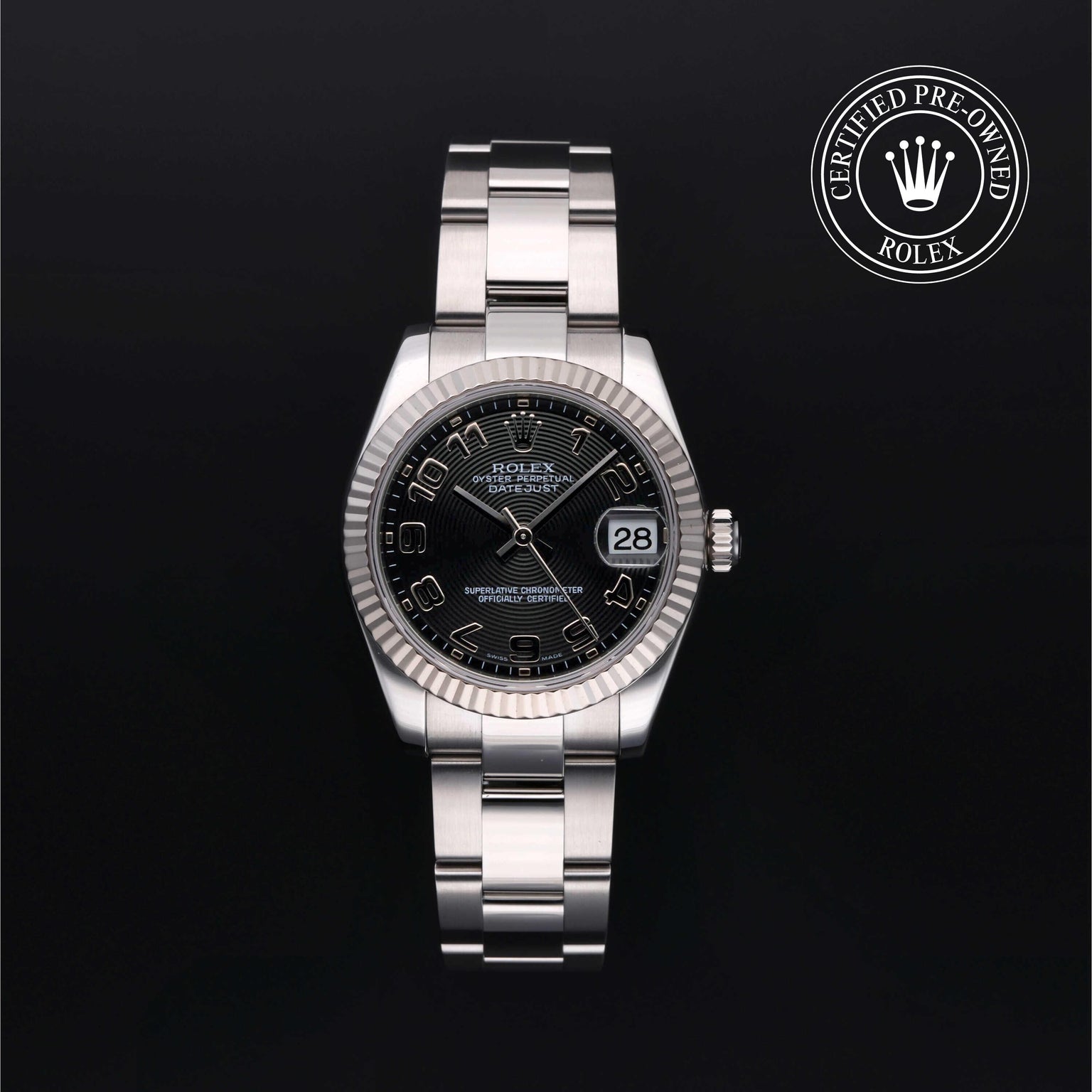Rolex CPO Lady Datejust M178274 front on white background
