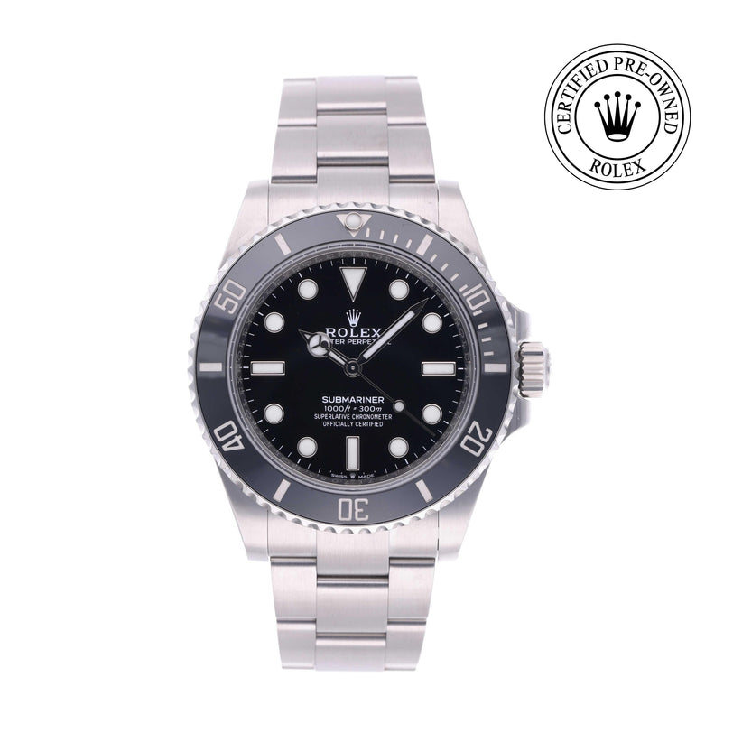 Rolex Certified Pre-owned Submariner M124060-0001 front on white background