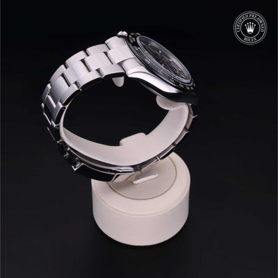 Rolex Certified Pre-owned Daytona M116500LN-0002 front on black background