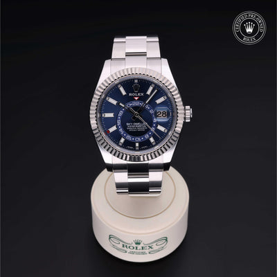Rolex CPO Sky-Dweller M326934 front on white background