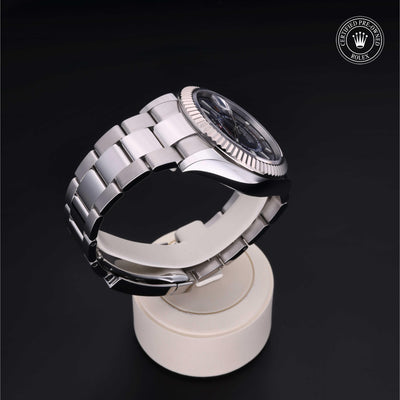 Rolex CPO Sky-Dweller M326934 front on white background