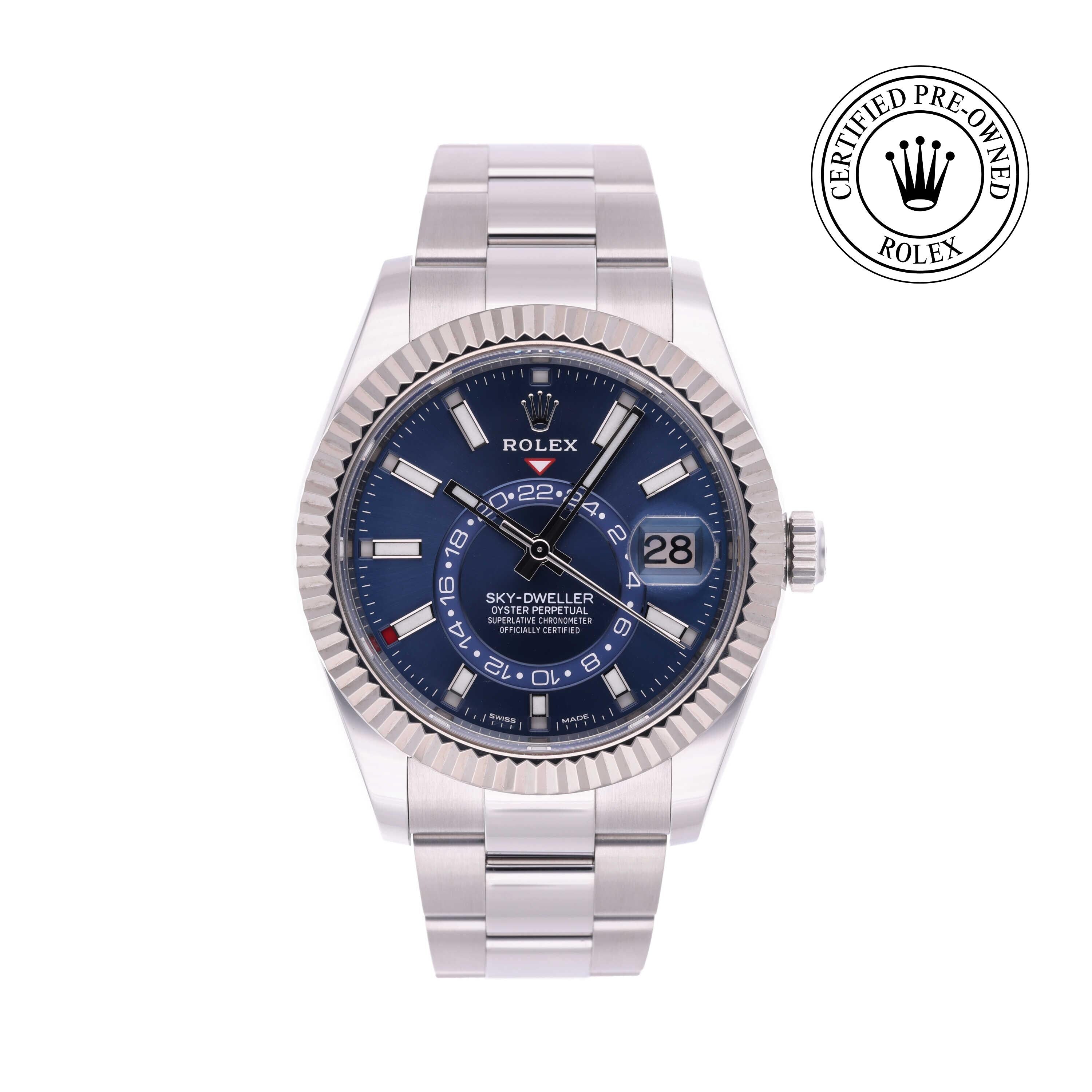 Rolex CPO Sky-Dweller M326934 front on white background